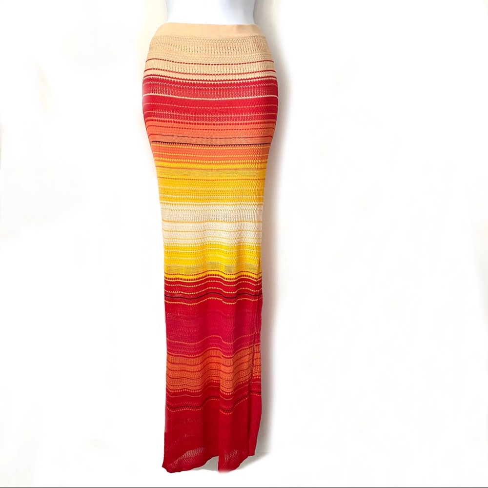 Haute Hippie Rainbow Long Maxi Skirt NWT Sz XS - Picture 2 of 11